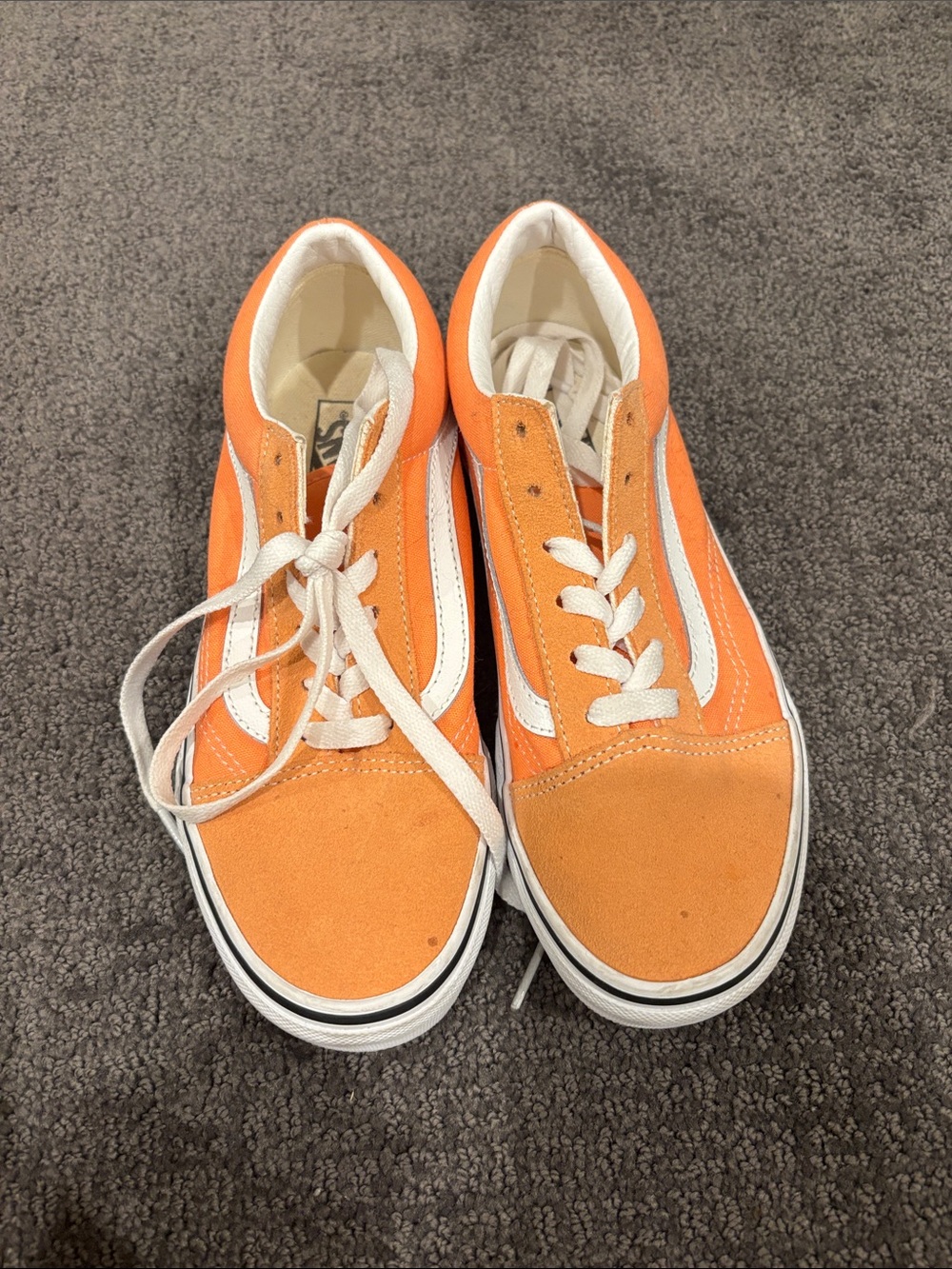 Vans Kids Old Skool Sneakers in Orange and White